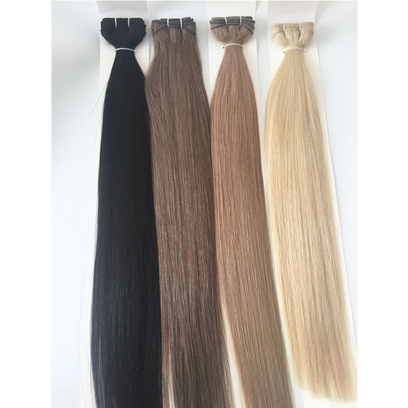 24inch 22inch Hair Weft Hair Bundles Double Wefted Human Hair Straight Full Head Color black Brown  Remy Hair 100gram Per Pack YL308